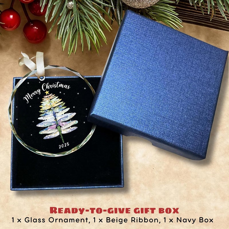 TEEBIM Dragonfly Ornament - Dragonfly Gifts for Women, Lovers - Dragonflies Christmas Ornament 2025 - Glass Dragonflies Ornaments for Christmas Tree - Image 4